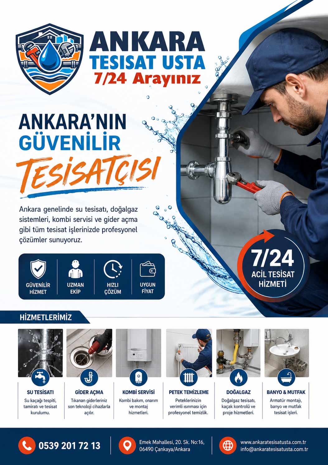 Açelya Su Tesisat, Ankara'da su tesisatı alanında uzmanlaşmış bir firma olarak, kaliteli hizmet anlayışı ile müşterilerine çözüm sunmaktadır.